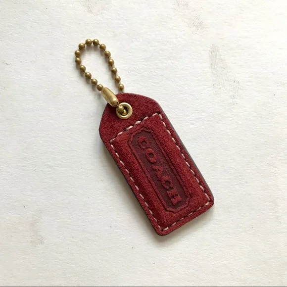 Vintage Coach Red/Burgundy Suede Hobo Bag with Gold Accents - Picture 7 of 7